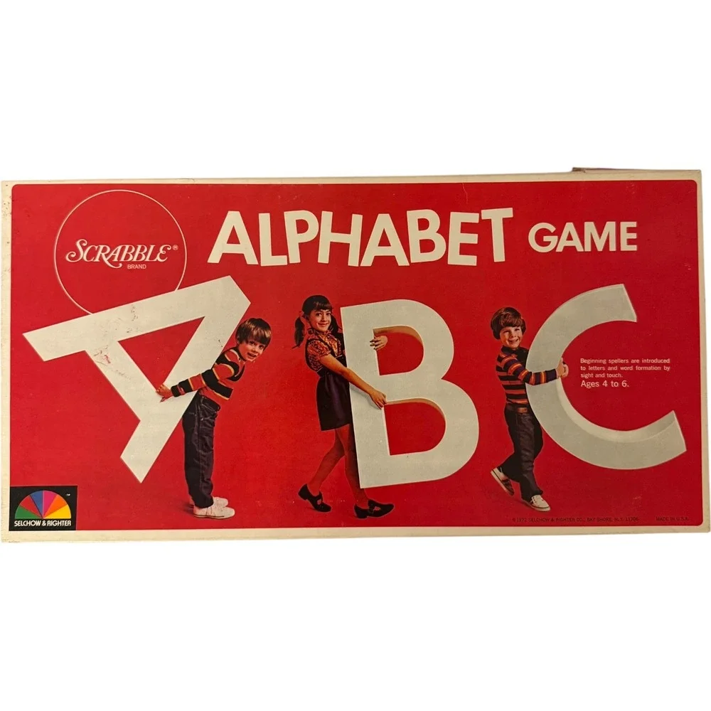 Scrabble Alphabet Game Selchow & Righter No 15 Vintage 1972 Board Game Complete‎